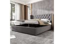 OKWISH Polsterbett Chesterfield Grau Kiefernholz 140x200cm Bild 1