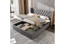 OKWISH Polsterbett Chesterfield Grau Kiefernholz 140x200cm Bild 2