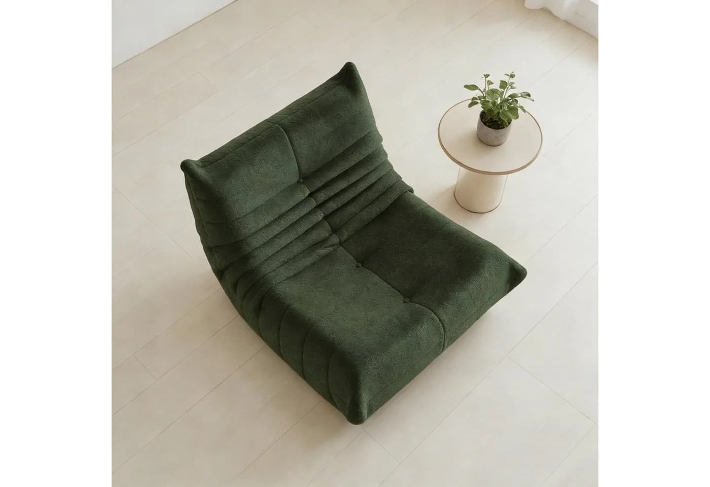 REDOM Sofa Sitzsack Grün Teddyfleece rahmenlos