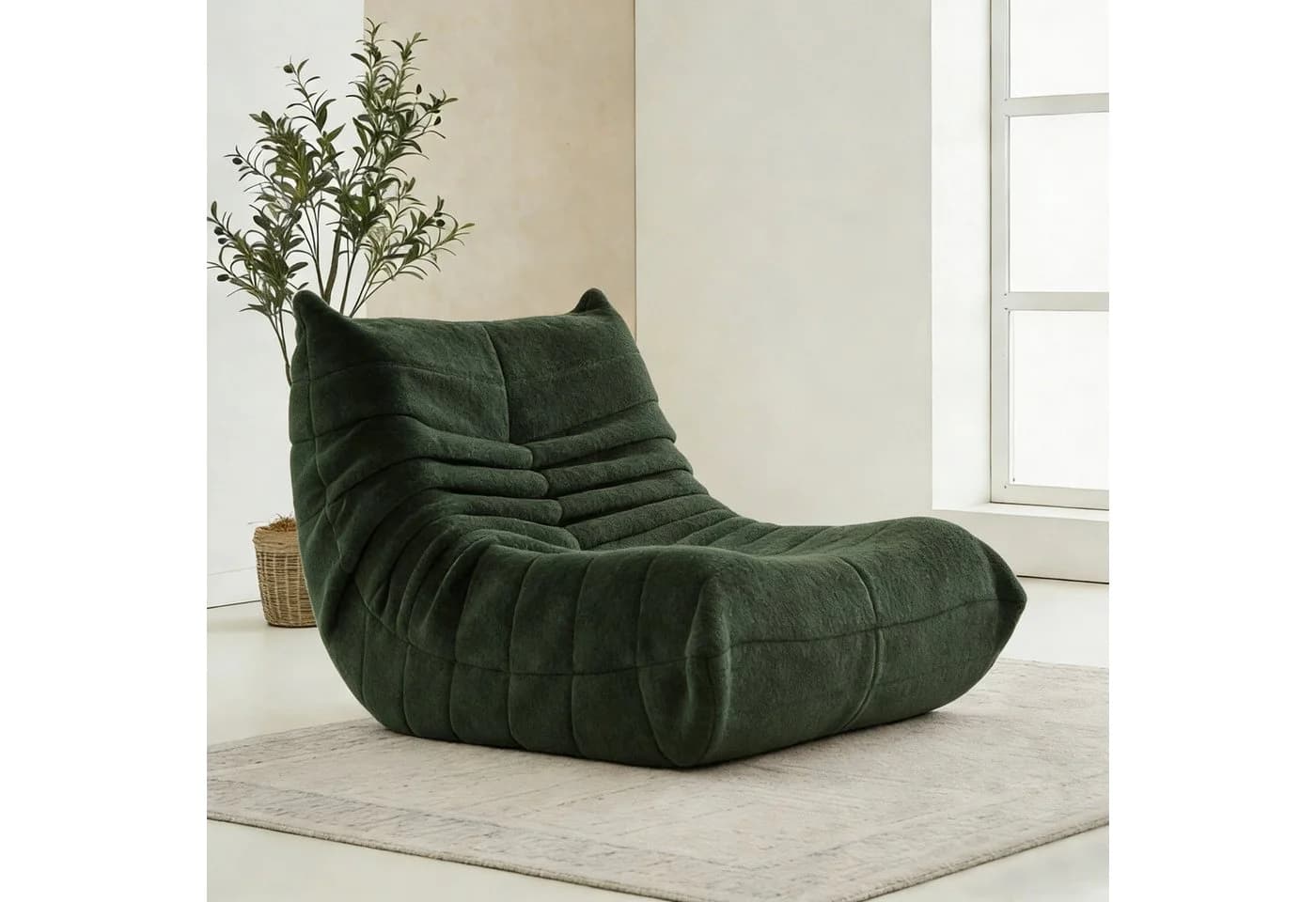 REDOM Sofa Sitzsack Grün Teddyfleece rahmenlos - Bild 3