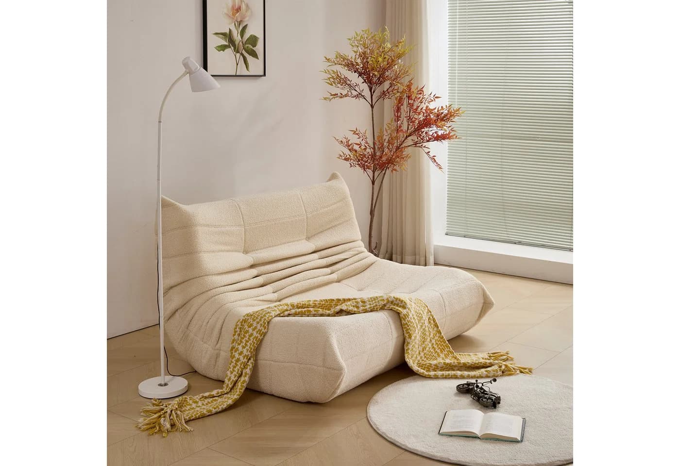 HAUSS SPOLE Sitzsack 2-Sitzer Lazy-Sofa Beige Modernes Design - Bild 2
