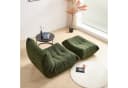 HAUSS SPOLE Lazy Sofa mit Fußhocker Grün Teddy-Samt Bild 1