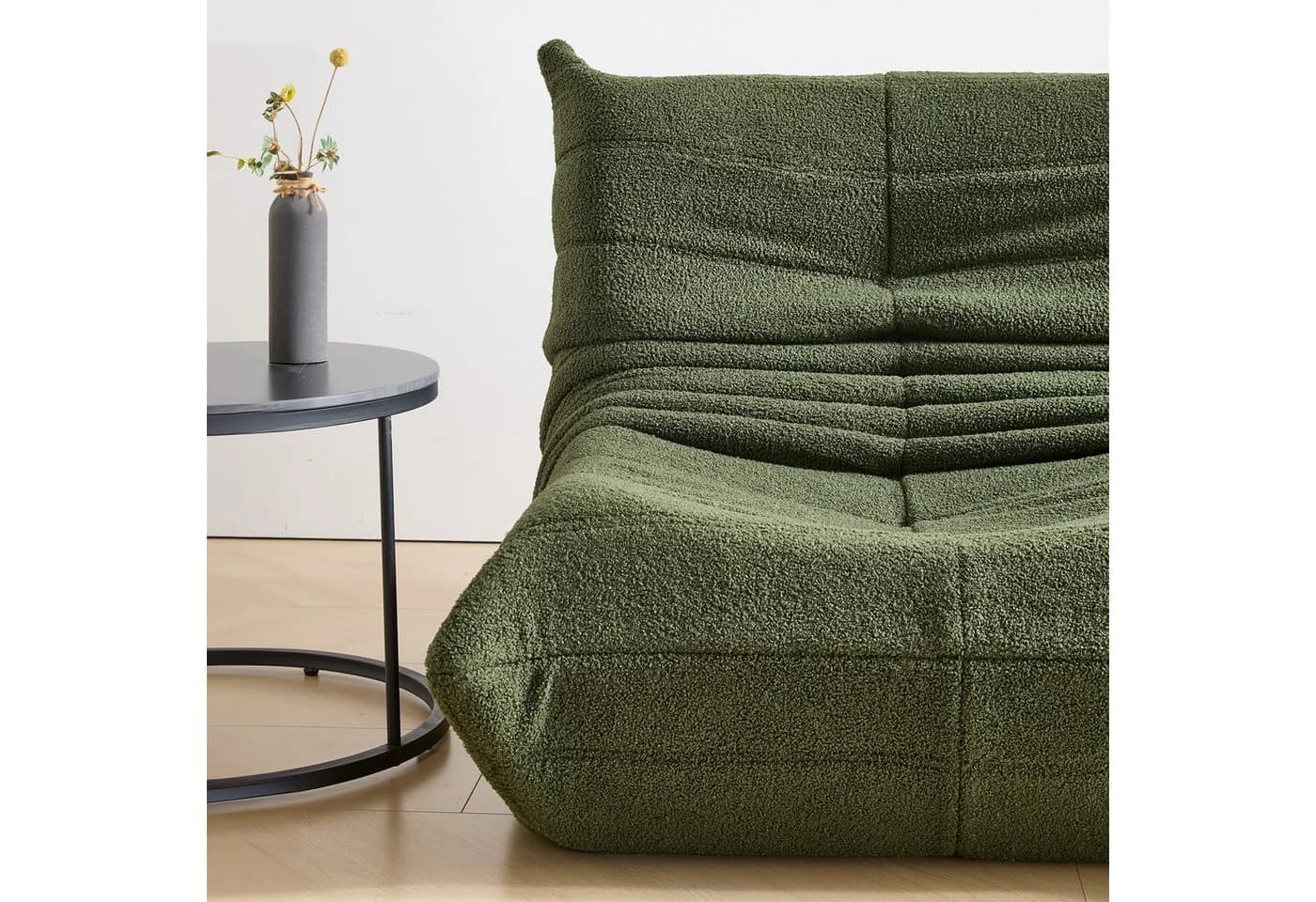 HAUSS SPOLE Lazy Sofa mit Fußhocker Grün Teddy-Samt - Bild 5