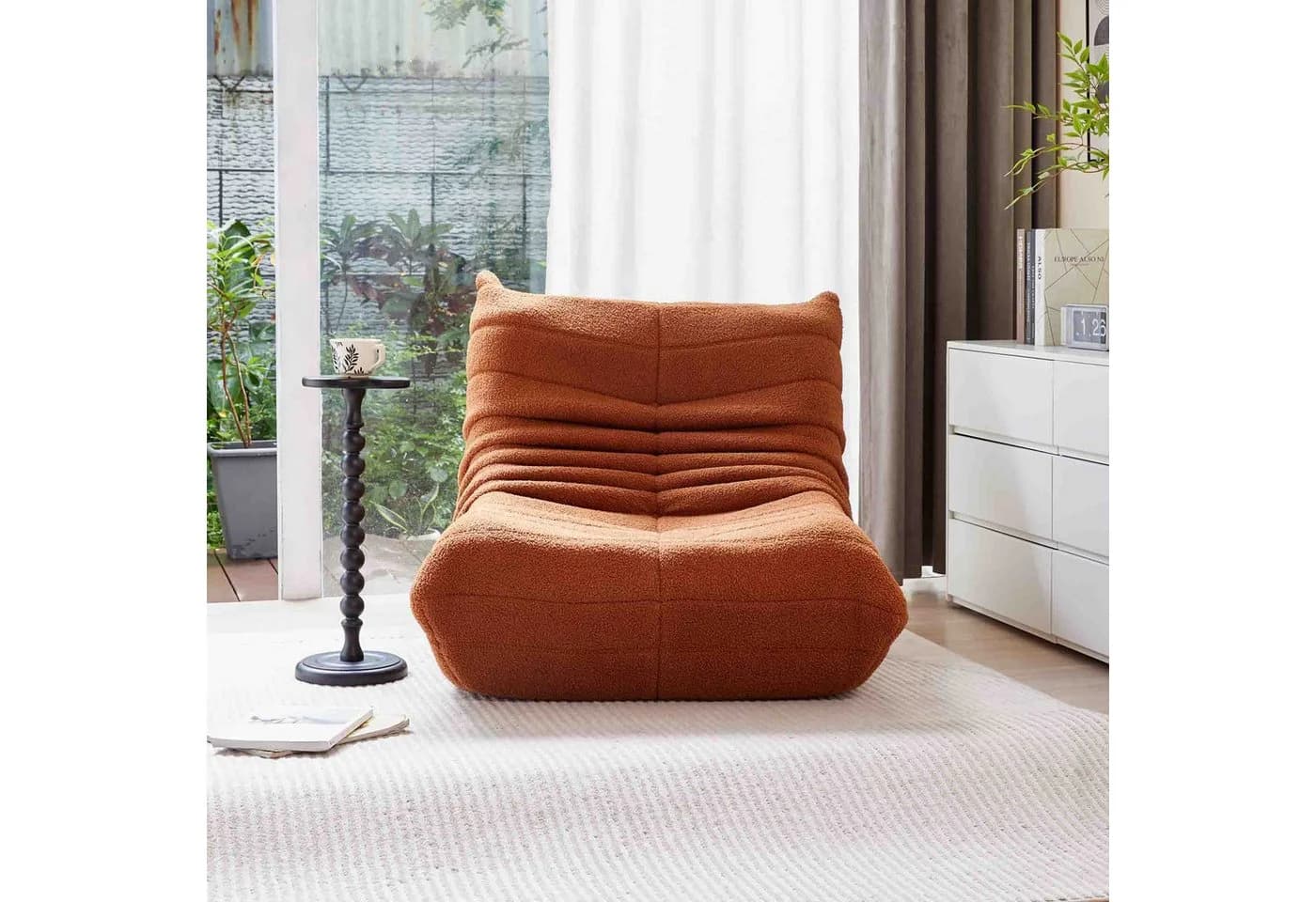 OKWISH Sitzsack Einzelsofa Orange Teddyfleece - Bild 3