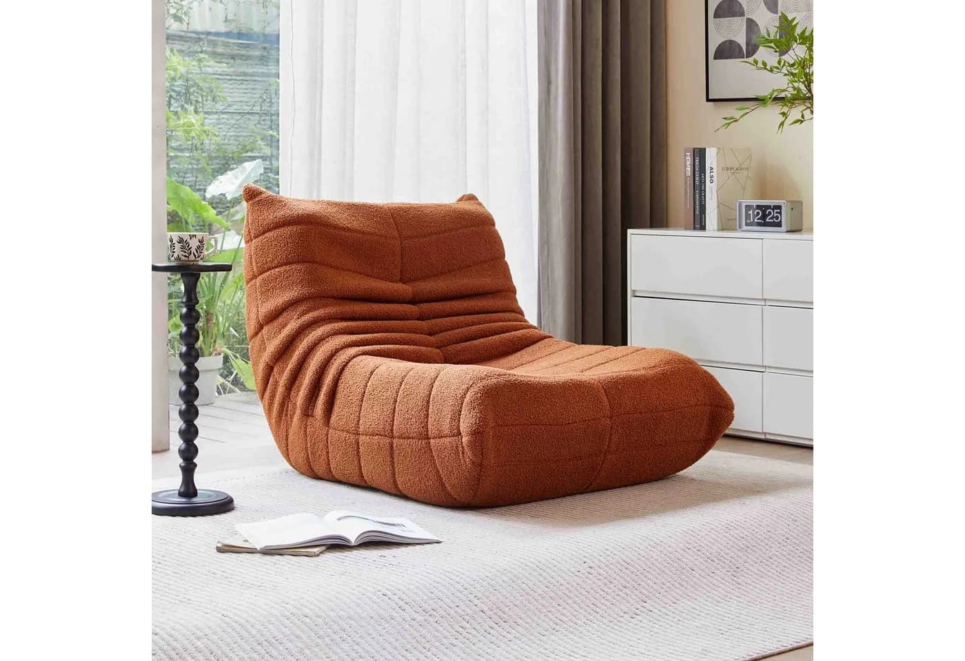 OKWISH Sitzsack Einzelsofa Orange Teddyfleece - Bild 4