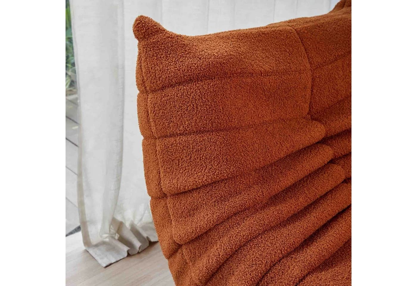 OKWISH Sitzsack Einzelsofa Orange Teddyfleece - Bild 5