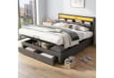 REDOM Polsterbett 180x200 Grau mit Stauraum und LED Bild 2
