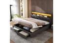 REDOM Polsterbett 180x200 Grau mit Stauraum und LED Bild 4