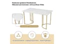 OKWISH Esstisch Rechteckig Modern Marmor Optik Metallbeine Gold/Weiß Bild 4