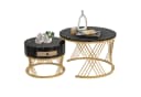 REDOM Couchtisch-Set 2-tlg. Marmoroptik & Goldener Rahmen Bild 2