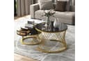 REDOM Couchtisch-Set 2-tlg. Marmoroptik & Goldener Rahmen Bild 3