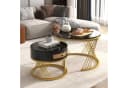 REDOM Couchtisch-Set 2-tlg. Marmoroptik & Goldener Rahmen Bild 5