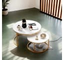 REDOM Couchtisch-Set 2-tlg. Marmor MDF Gold Modern Bild 2