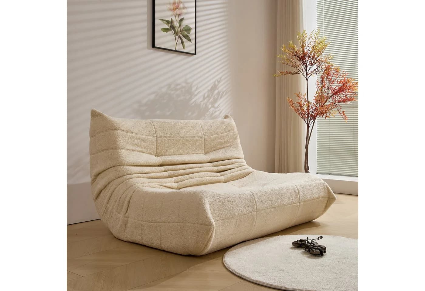 OKWISH Sitzsack 2-Sitzer Lazy-Sofa Beige Ergonomisch - Bild 5