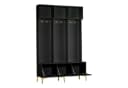 OKWISH Garderoben-Set Schwarz mit Sitzbank und 6 Haken Bild 2