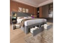OKWISH Polsterbett Bettanlage Schlafzimmer Komplett Set 180x200 cm Grau Bild 1