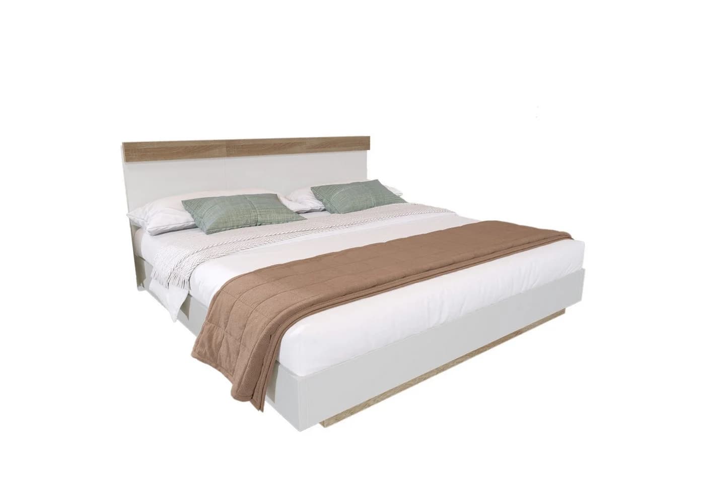 REDOM Holzbett Doppelbett Kiefernholz Weiß - Bild 2