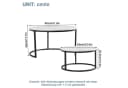 OKWISH 2-teiliges Couchtisch-Set Weiß Marmor Eisenrahmen Bild 5