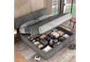 OKWISH Polsterbett Grau Stauraumbett mit Lattenrost Bild 3