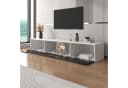 OKWISH TV-Schrank 180 cm Schwarz Weiß Hochglanz LED Bild 1