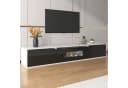 OKWISH TV-Schrank 180 cm Schwarz Weiß Hochglanz LED Bild 2