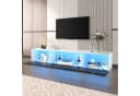OKWISH TV-Schrank 180 cm Schwarz Weiß Hochglanz LED Bild 3