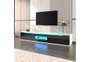 OKWISH TV-Schrank 180 cm Schwarz Weiß Hochglanz LED Bild 4