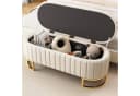 MODFU Polsterbank mit Stauraum und Samtpolsterung Beige Bild 1