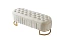 MODFU Polsterbank mit Stauraum und Samtpolsterung Beige Bild 2