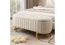 MODFU Polsterbank mit Stauraum und Samtpolsterung Beige Bild 3