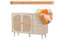 MODFU Sideboard Weiß mit Rattan und 3 Schubladen Bild 5