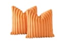 OKWISH Kissenbezüge 2er Set Orange Kunstfell Plüsch Bild 5