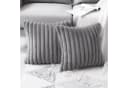 MODFU Kissenbezug 2er Set Grau Kunstfell Cord Design Bild 2