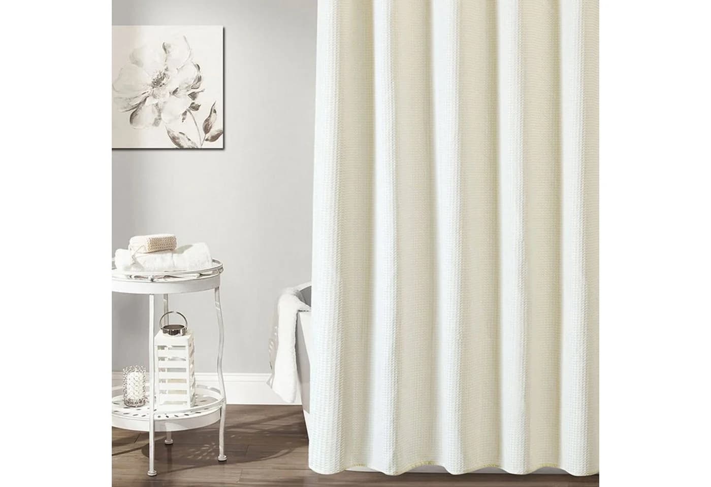 OKWISH Duschvorhang Beige Wasserabweisend Anti-Schimmel - Bild 3