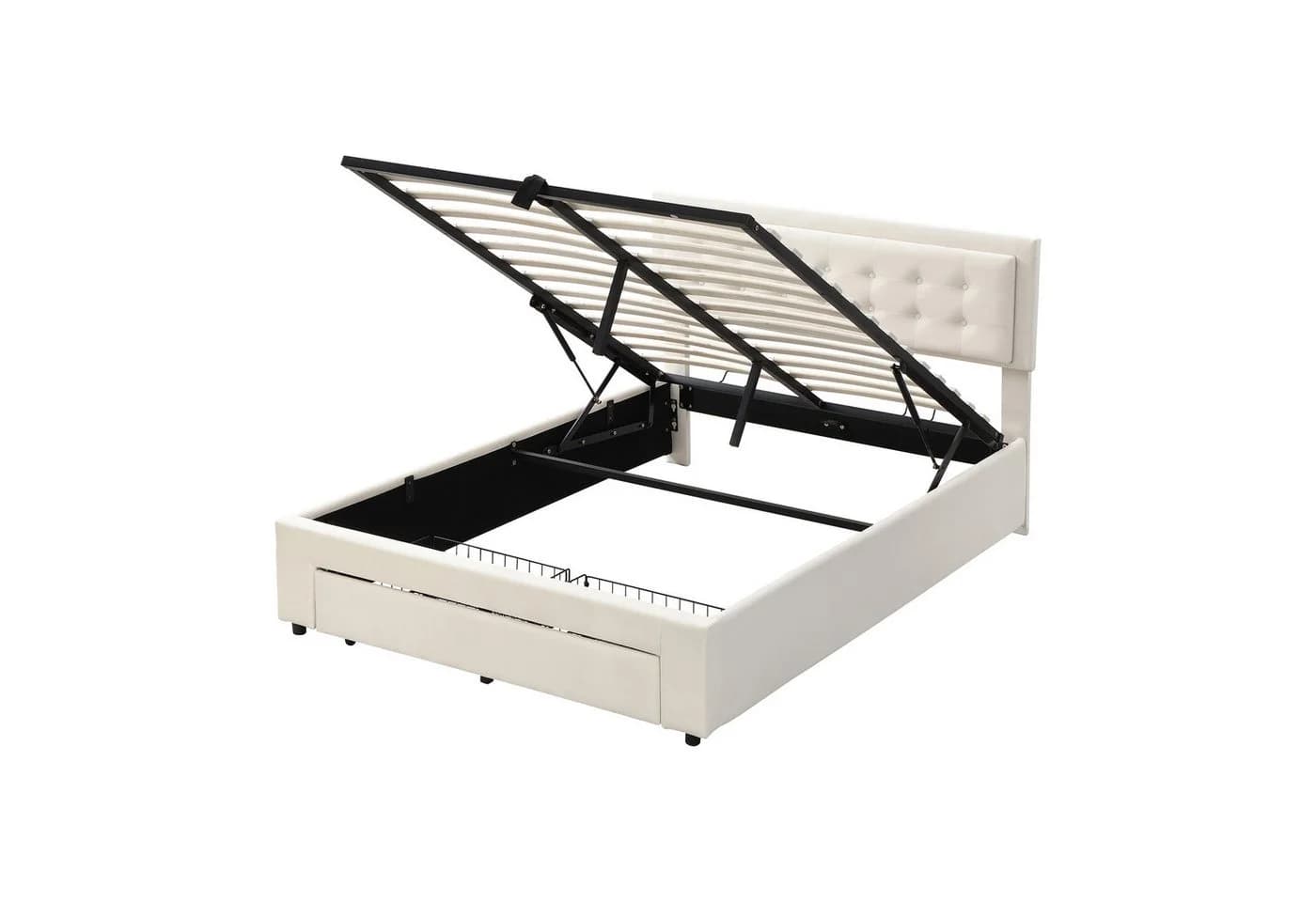 OKWISH Polsterbett 140x190 mit Stauraum und Lattenrost - Bild 4