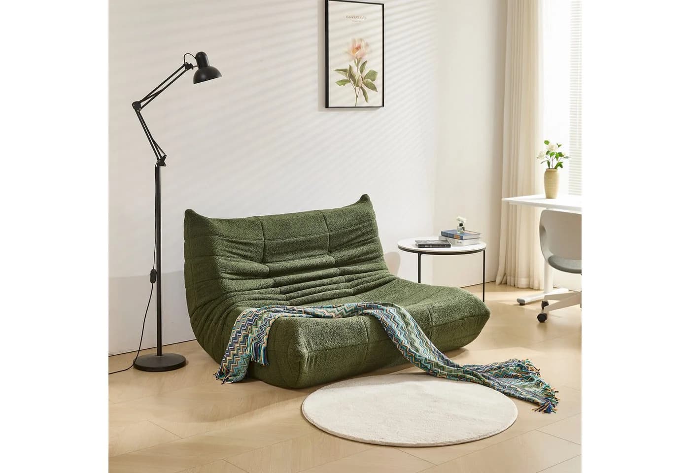 MODFU Teddy-Samt Sofa Klappbares Einzelsofa Ergonomische Unterstützung - Bild 3