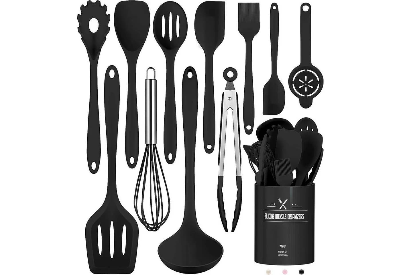 REDOM Kochbesteck-Set 12-tlg. Schwarz Silikon Antihaft - Bild 2