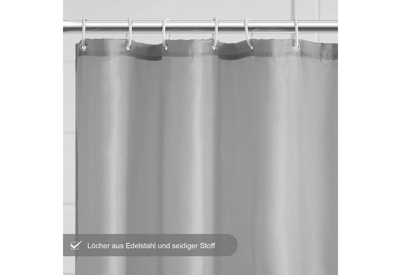 OKWISH Duschvorhang Grau Wasserabweisend Anti-Schimmel - Bild 5