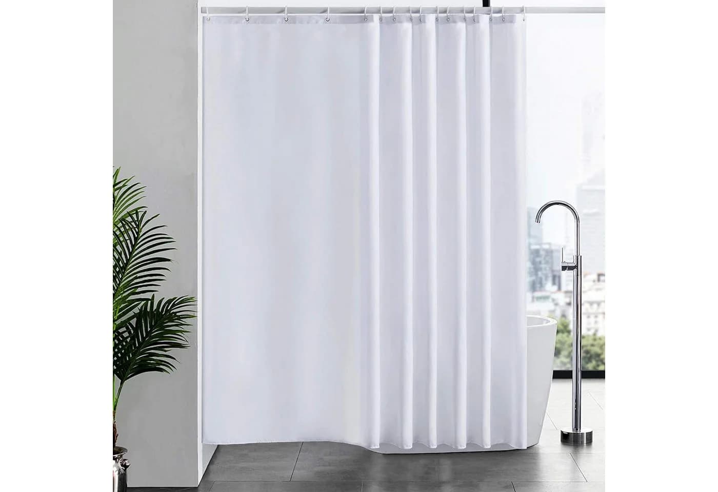 OKWISH Duschvorhang Weiß Wasserabweisend Anti-Schimmel