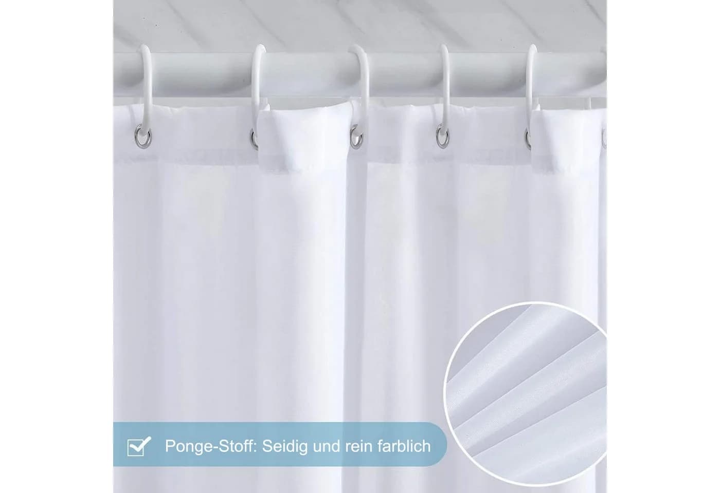 OKWISH Duschvorhang Weiß Wasserabweisend Anti-Schimmel - Bild 4