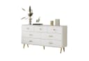 HAUSS SPOLE Sideboard 7 Schubladen Goldene Griffe Goldene Beine Weiß Bild 2