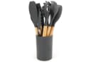 OKWISH Kochbesteck-Set 12-tlg. Silikon & Holz Grau Bild 1