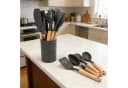 OKWISH Kochbesteck-Set 12-tlg. Silikon & Holz Grau Bild 2