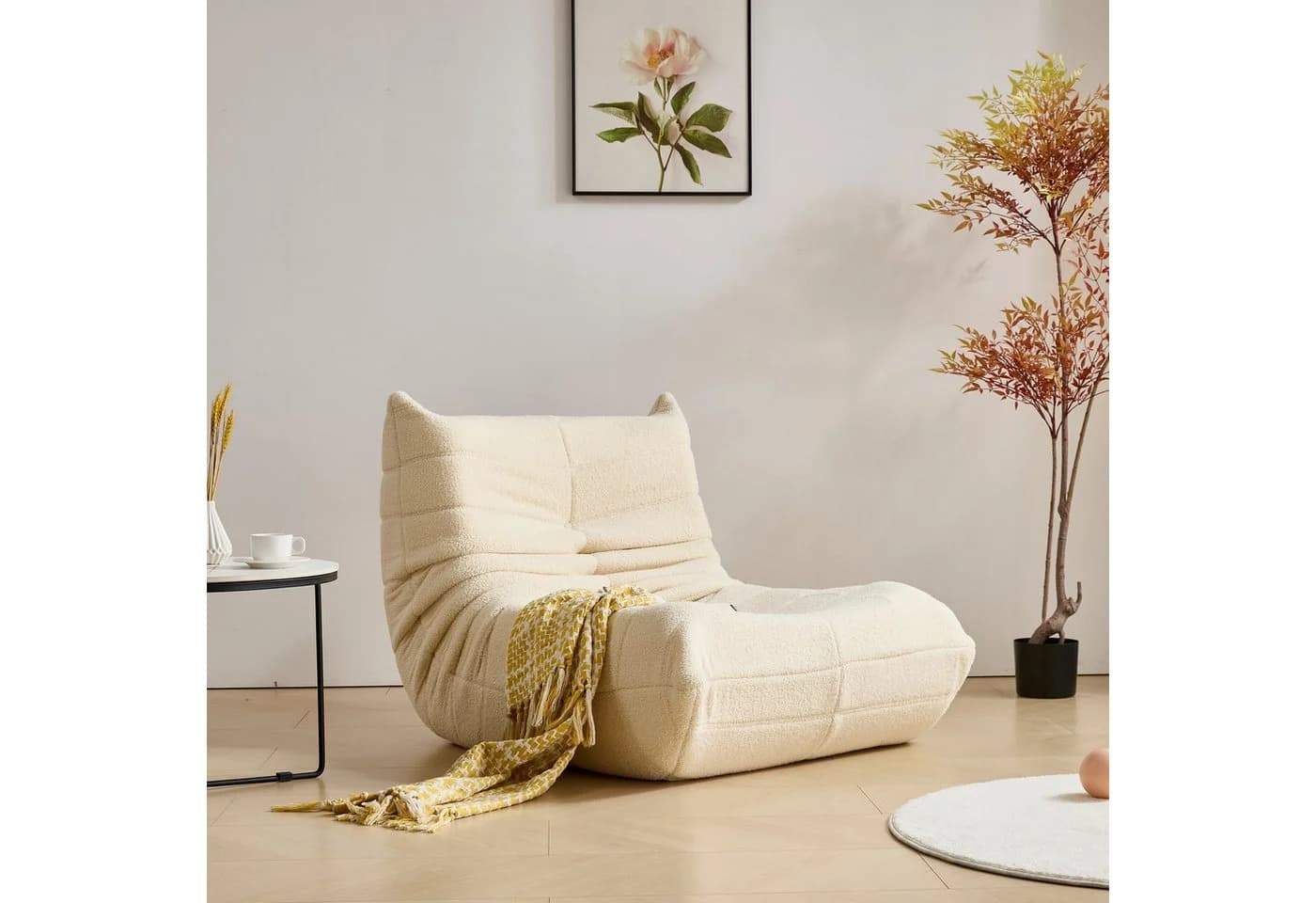 MODFU Sitzsack Sofa Beige Teddyfleece Einzelsofa - Bild 3