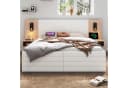 OKWISH Polsterbett mit Stauraum und USB-Ladefunktion Weiß Bild 1