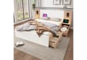 OKWISH Polsterbett mit Stauraum und USB-Ladefunktion Weiß Bild 3