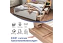 OKWISH Polsterbett mit Stauraum und USB-Ladefunktion Weiß Bild 4