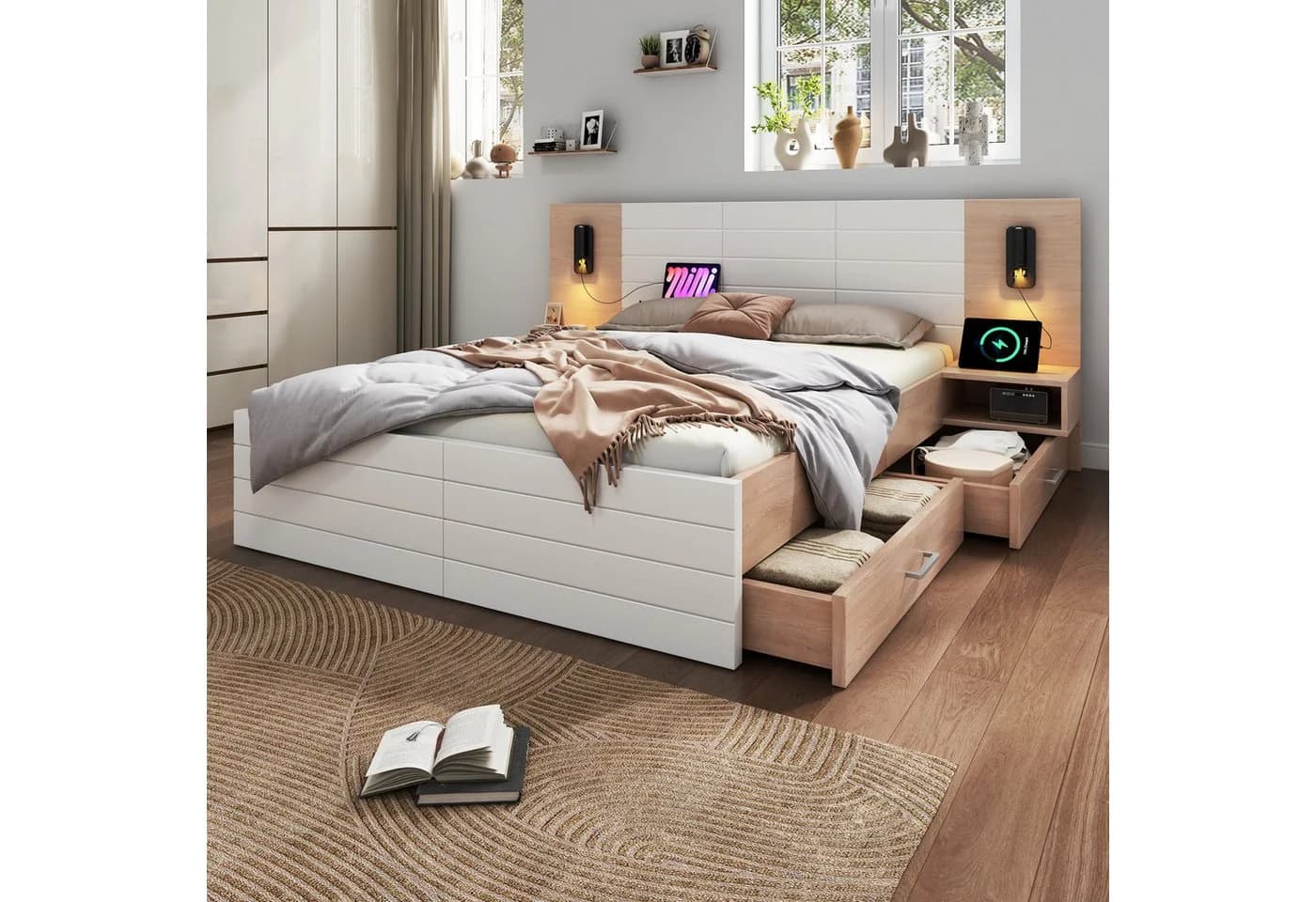 OKWISH Polsterbett Bettanlage mit Stauraum 180x200cm - Bild 2