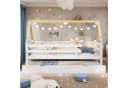 REDOM Kinderbett mit Ausziehbett Weiß Naturholz Bild 1