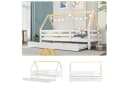 REDOM Kinderbett mit Ausziehbett Weiß Naturholz Bild 5